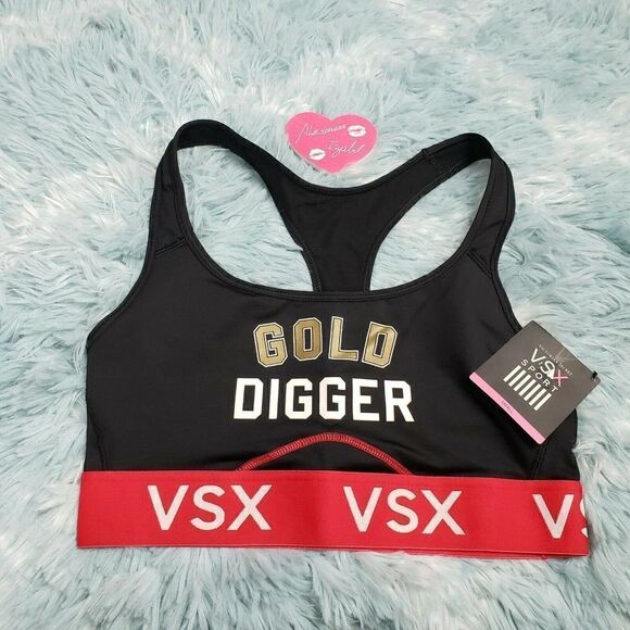 Victoria's Secret Purple VSX Logo Racerback Sport Bra Size S - Picture 1 of 5